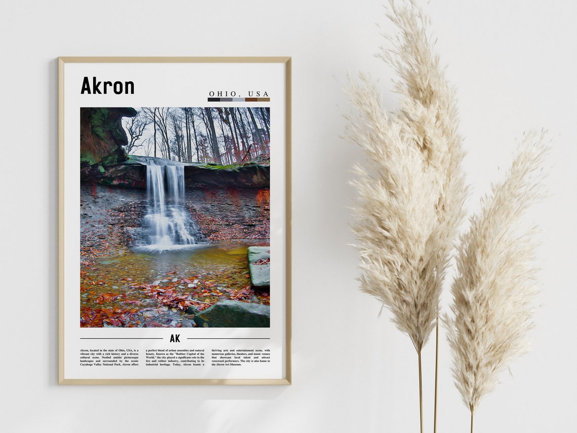 Akron Poster Akron Print Akron Wall Art United States Photo United States Poster United States Print - Image 4
