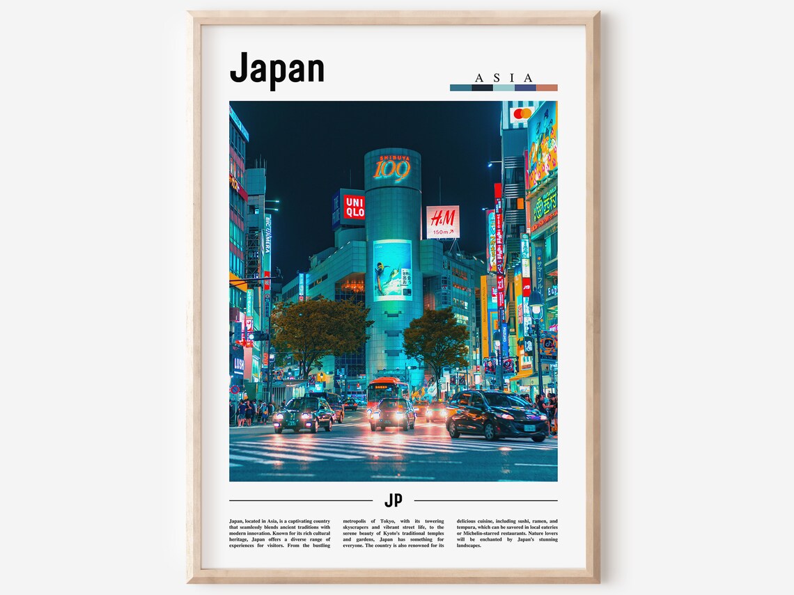Japan Minimal Travel Poster, Asia Wall Art