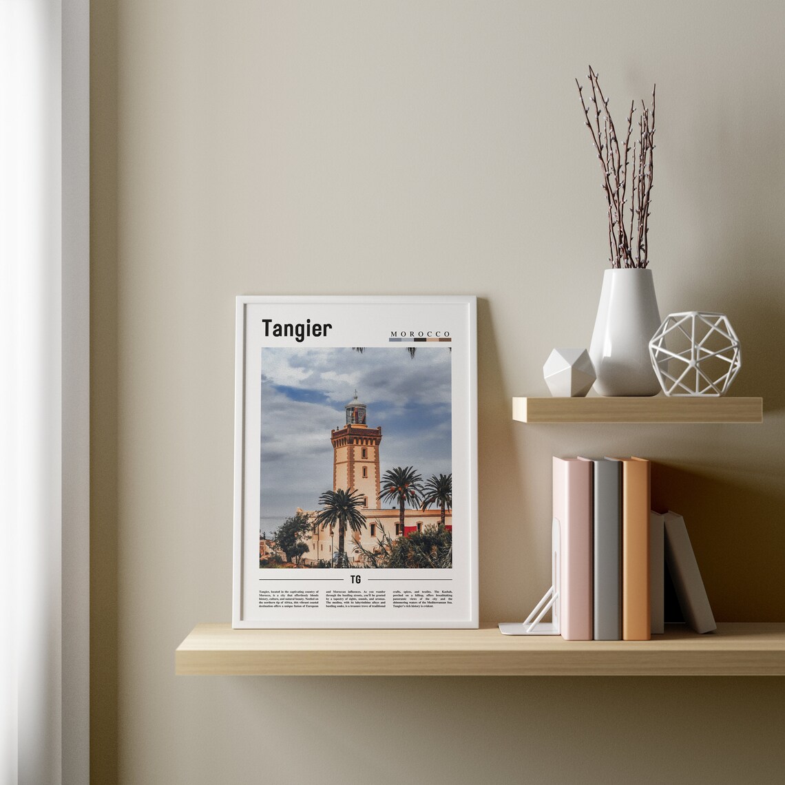 Tangier Minimal Travel Poster, Oil Painting - Image 4