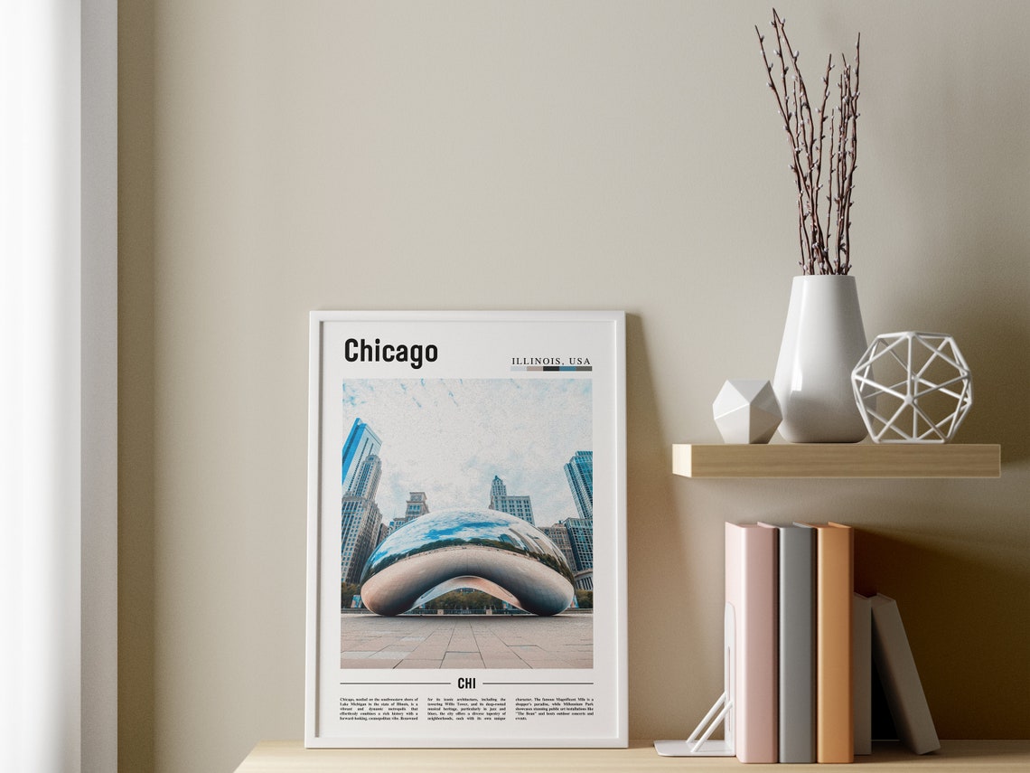 Chicago Print Chicago Poster Chicago Wall Art United States Photo United States Poster United States Print - Image 3