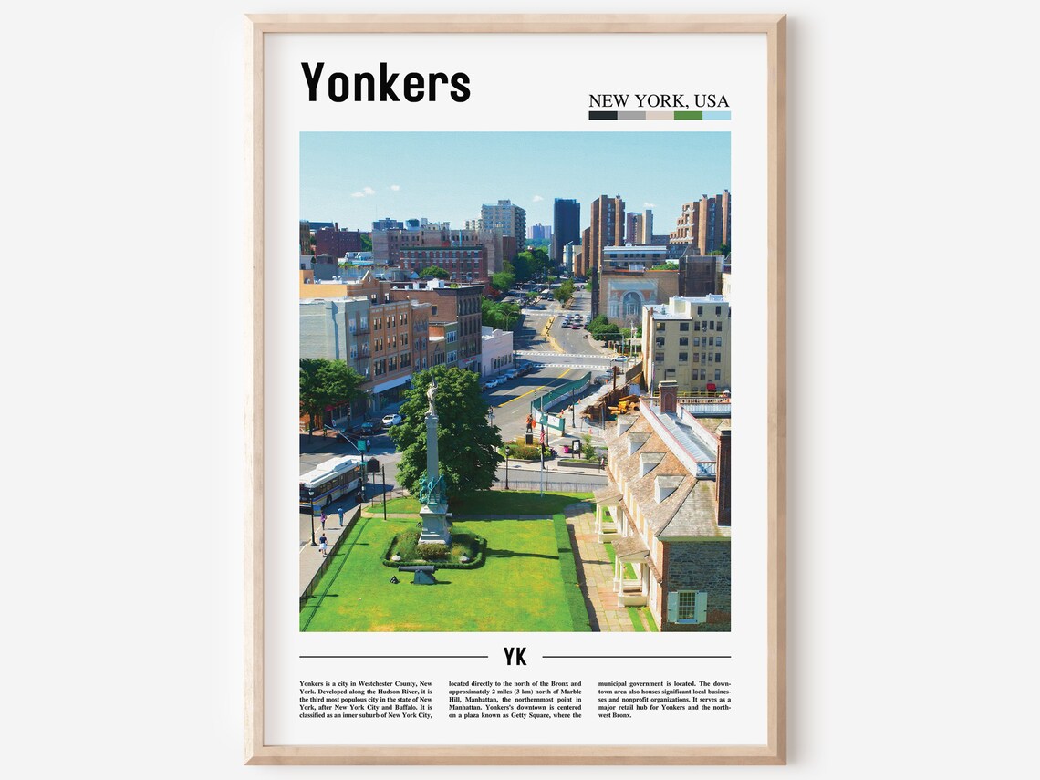 Yonkers Art Print, Colorful City Artwork