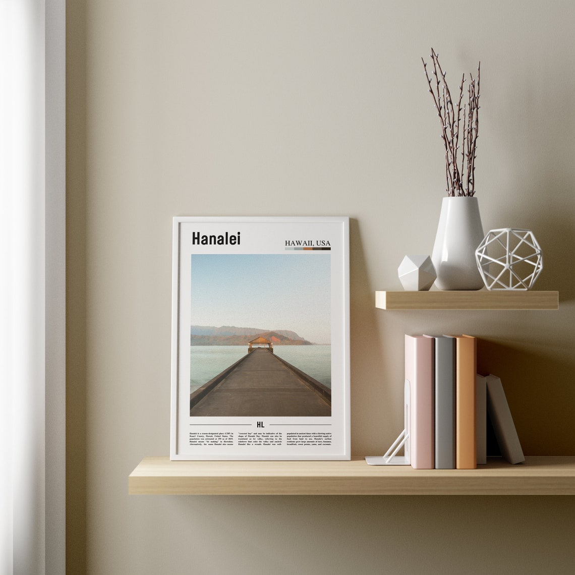 Hanalei Print Hanalei Poster Hanalei Wall Art Oil Painting Poster Colorful City Print City Artwork Travel Artwork Travel Wall Art - Image 3