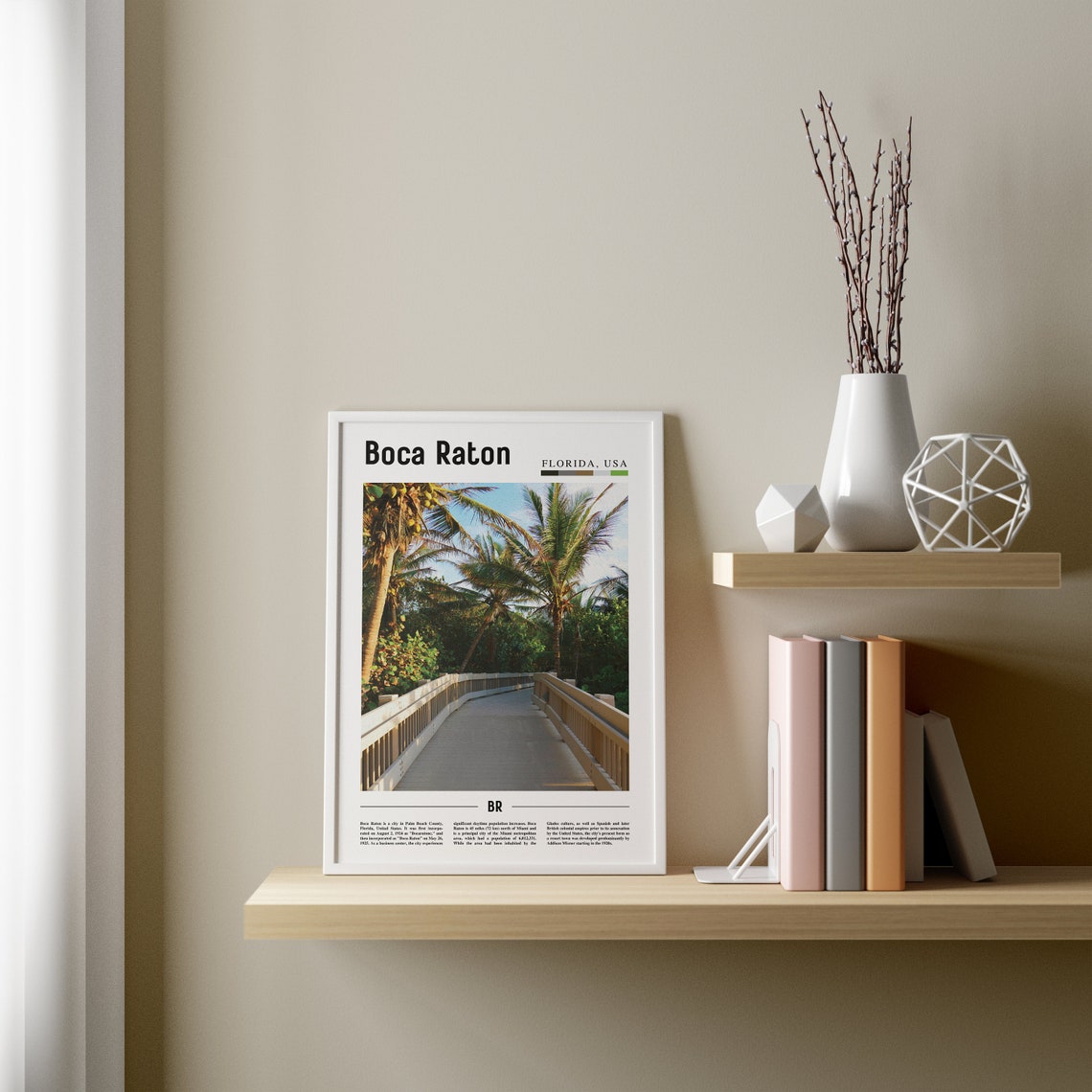 Boca Raton Print Boca Raton Poster Boca Raton Wall Art Oil Painting Poster Colorful City Print City Artwork Travel Artwork Travel Art - Image 4