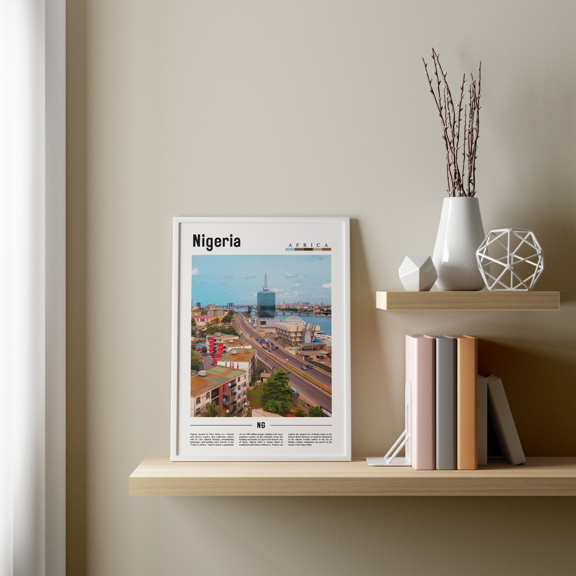 Nigeria Poster Nigeria Print Nigeria Wall Art Minimal Travel Print Travel Destination Oil Painting Poster - Image 4