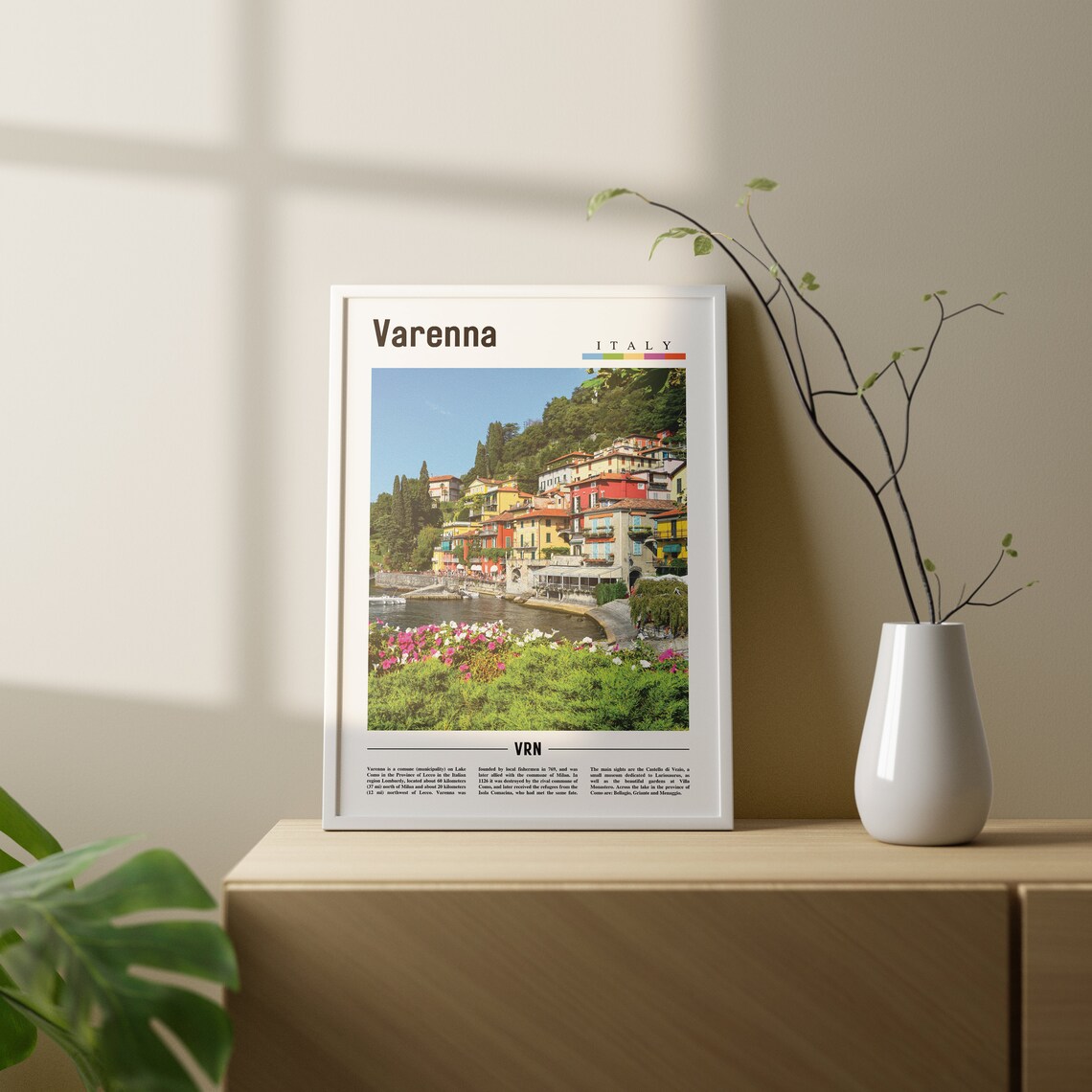 Varenna Minimal Travel Poster, Italy Photo - Image 2