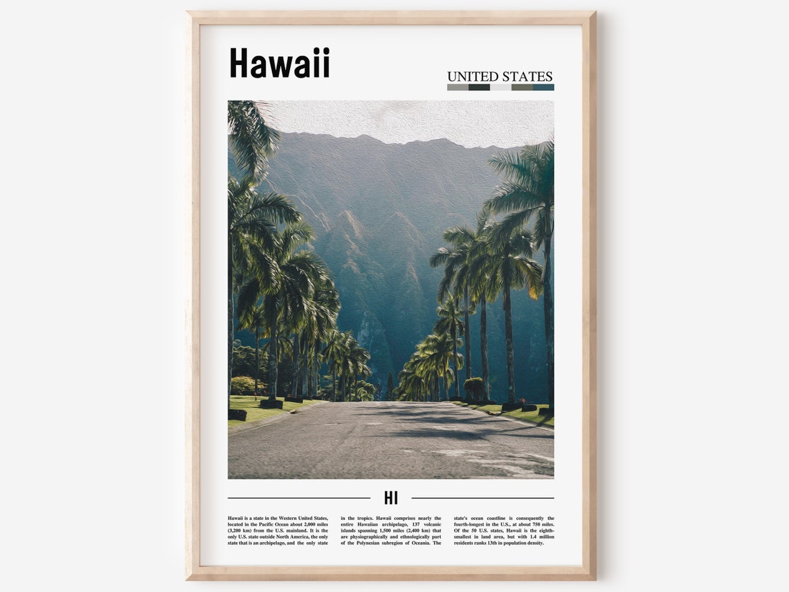 Hawaii Poster Hawaii Print Hawaii Wall Art United States Photo United States Poster United States Print Travel Poster