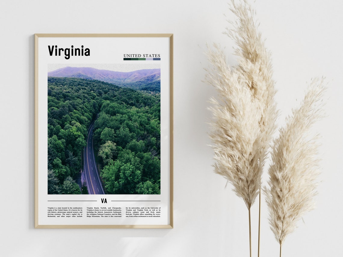 Virginia Poster Virginia Print Virginia Wall Art United States Photo United States Poster United States Print - Image 3