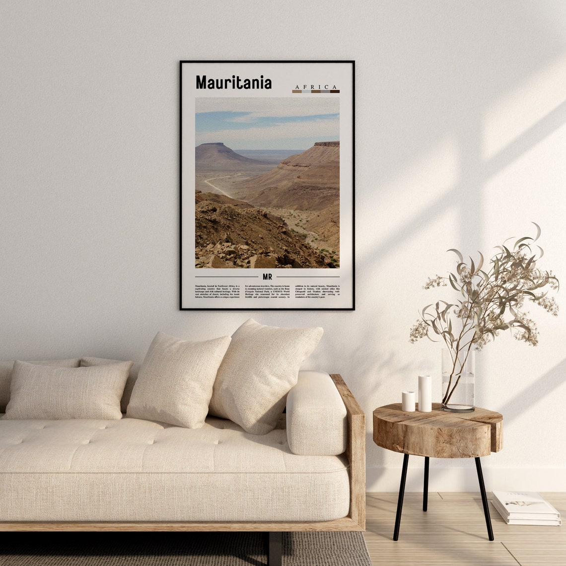 Mauritania Poster Mauritania Print Mauritania Wall Art Minimal Travel Print Travel Destination Oil Painting Poster - Image 3