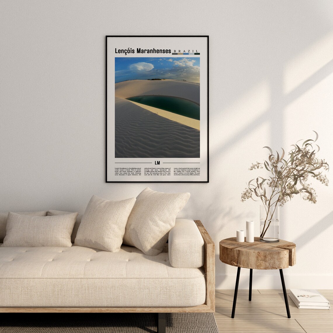 Lenis Maranhenses Minimal Travel Poster, Oil Painting - Image 2