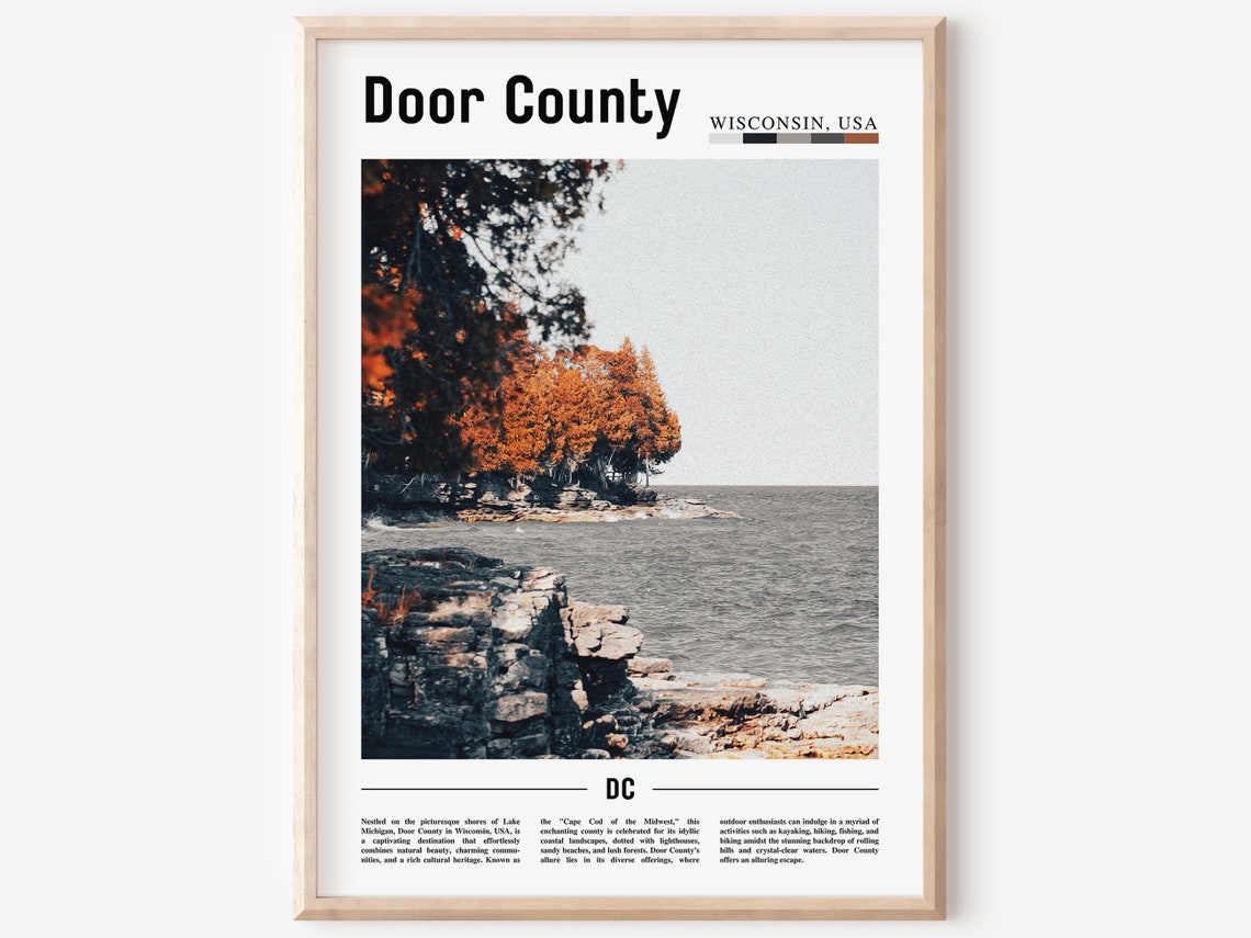 Door County Poster Door County Print Door County Wall Art United States Photo United States Poster United States Print