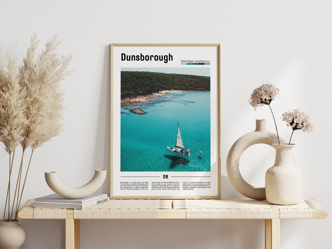 Dunsborough Print Dunsborough Poster Dunsborough Wall Art Minimal Travel Print Minimal City Poster Travel Destination Oil Painting Poster - Image 6