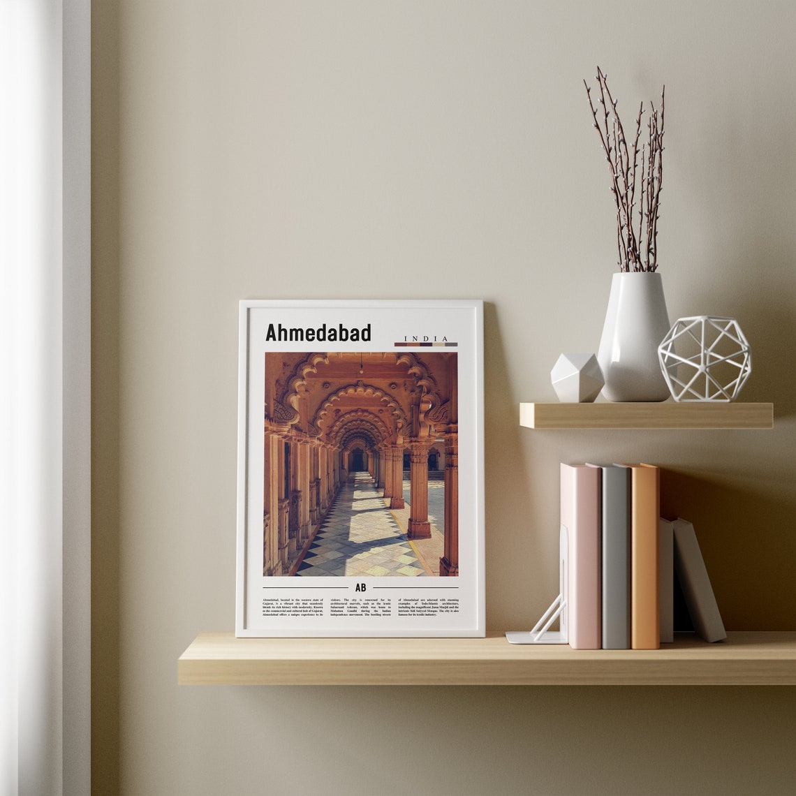 Ahmedabad Poster Ahmedabad Print Ahmedabad Wall Art Asia Print Asia Poster Asia Photo Minimal Travel Poster - Image 3