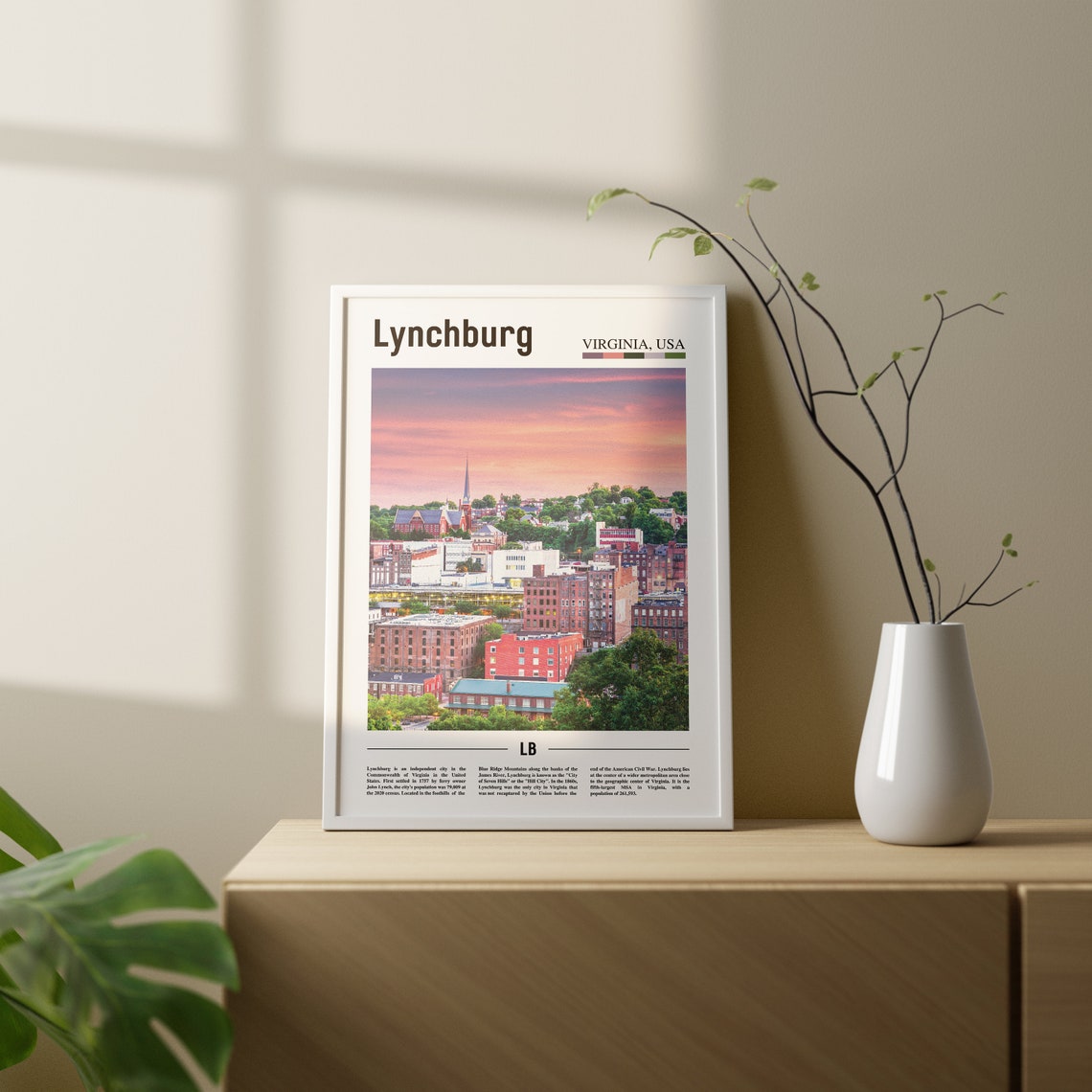 Lynchburg Print Lynchburg Poster Lynchburg Wall Art Oil Painting Poster Colorful City Print City Artwork Travel Artwork Travel Wall Art - Image 2