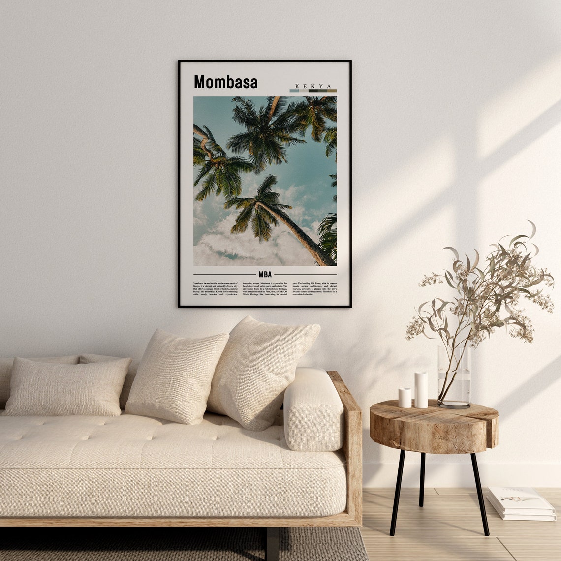 Mombasa Poster Mombasa Print Mombasa Wall Art Minimal Travel Print Travel Destination Oil Painting Poster - Image 3