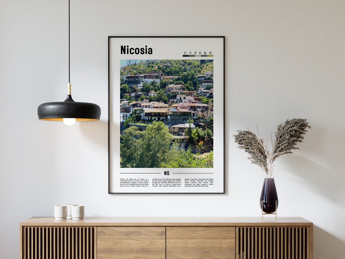 Nicosia Poster Nicosia Print Nicosia Wall Art Minimal Travel Print Travel Destination Oil Painting Poster - Image 4
