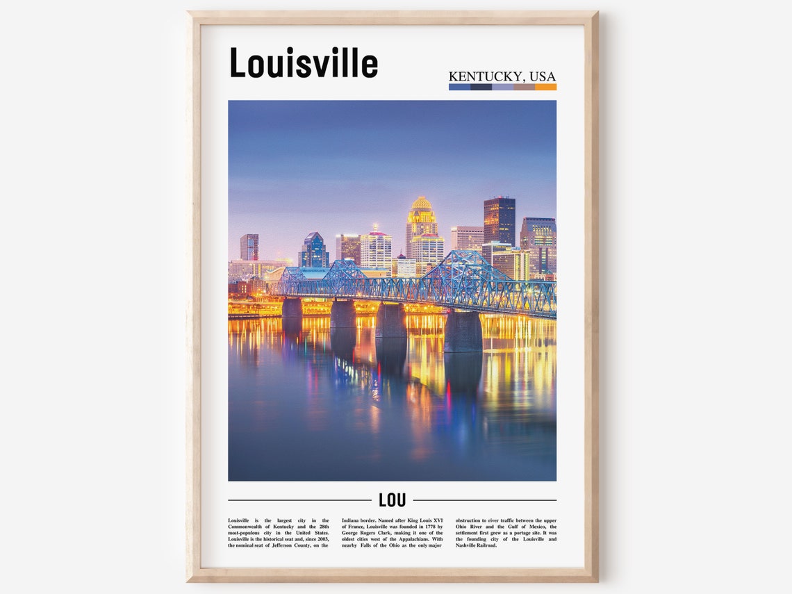 Louisville Print Louisville Poster Louisville Wall Art Oil Painting Poster Colorful City Print City Artwork Travel Artwork Travel Art