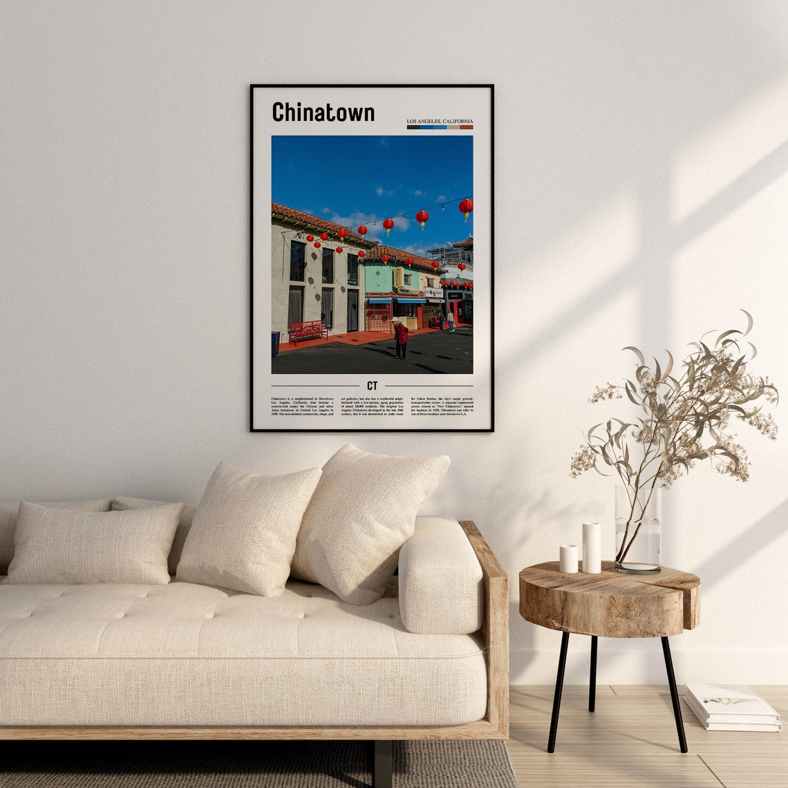 Chinatown Print Chinatown Poster Chinatown Wall Art Minimal Travel Print Minimal City Poster Travel Destination Print Oil Painting Poster - Image 2