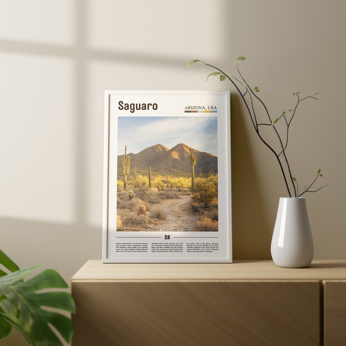 Saguaro Print Saguaro Poster Saguaro Wall Art Oil Painting Poster Colorful City Print City Artwork Travel Artwork Travel Wall Art - Image 2