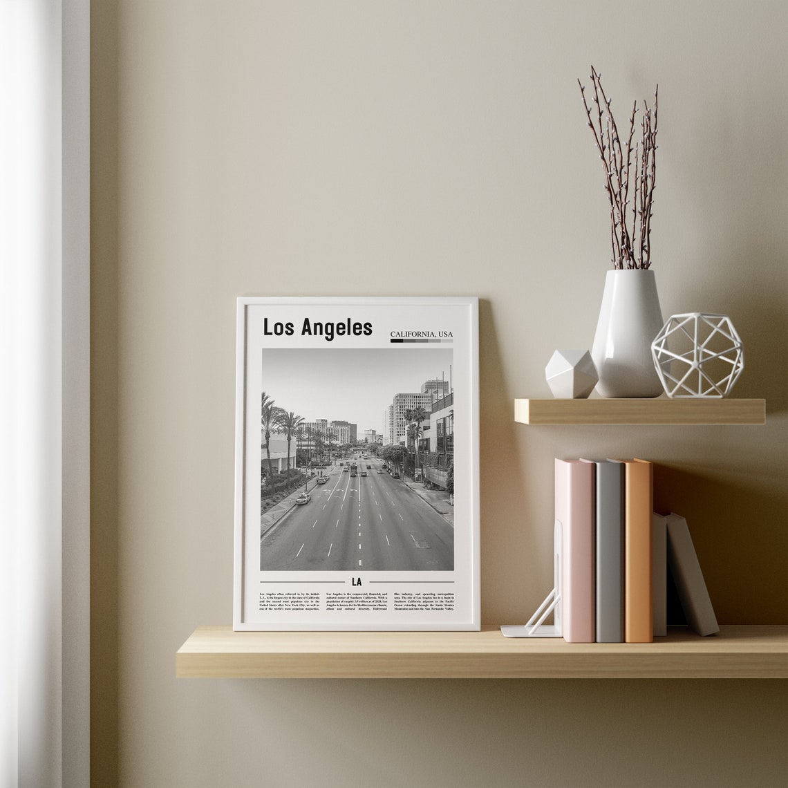 Los Angeles Print Black And White Los Angeles Poster Los Angeles Wall Art Travel Poster City Artwork Travel Artwork Travel Wall Art - Image 3