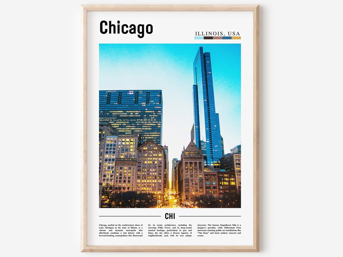Chicago Travel Poster, United States Photo