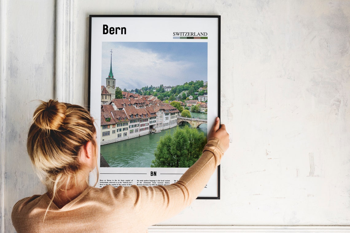 Bern Print Bern Poster Bern Wall Art Oil Painting Poster Colorful City Print City Artwork Travel Artwork Travel Wall Art City Print - Image 4