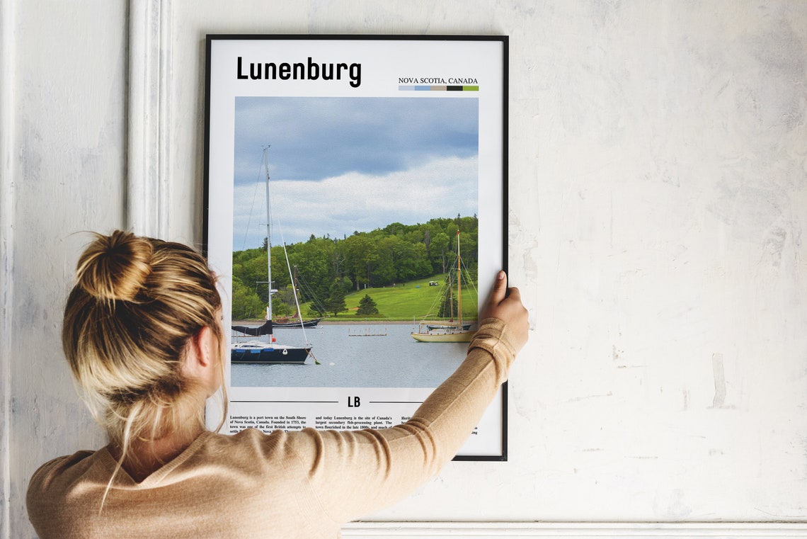 Lunenburg Print Lunenburg Poster Lunenburg Wall Art Oil Painting Poster Colorful City Print City Artwork Travel Artwork Travel Wall Art - Image 4