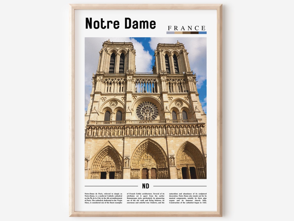 Notre Dame Print Notre Dame Poster Notre Dame Wall Art Oil Painting Poster Colorful City Print City Artwork Travel Artwork Travel Art