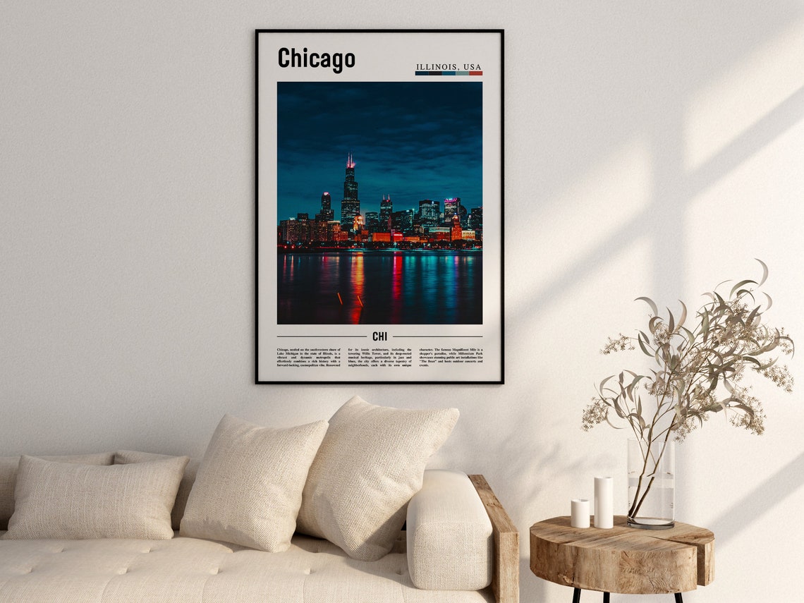 Chicago Print Chicago Poster Chicago Wall Art United States Photo United States Poster United States Print - Image 2