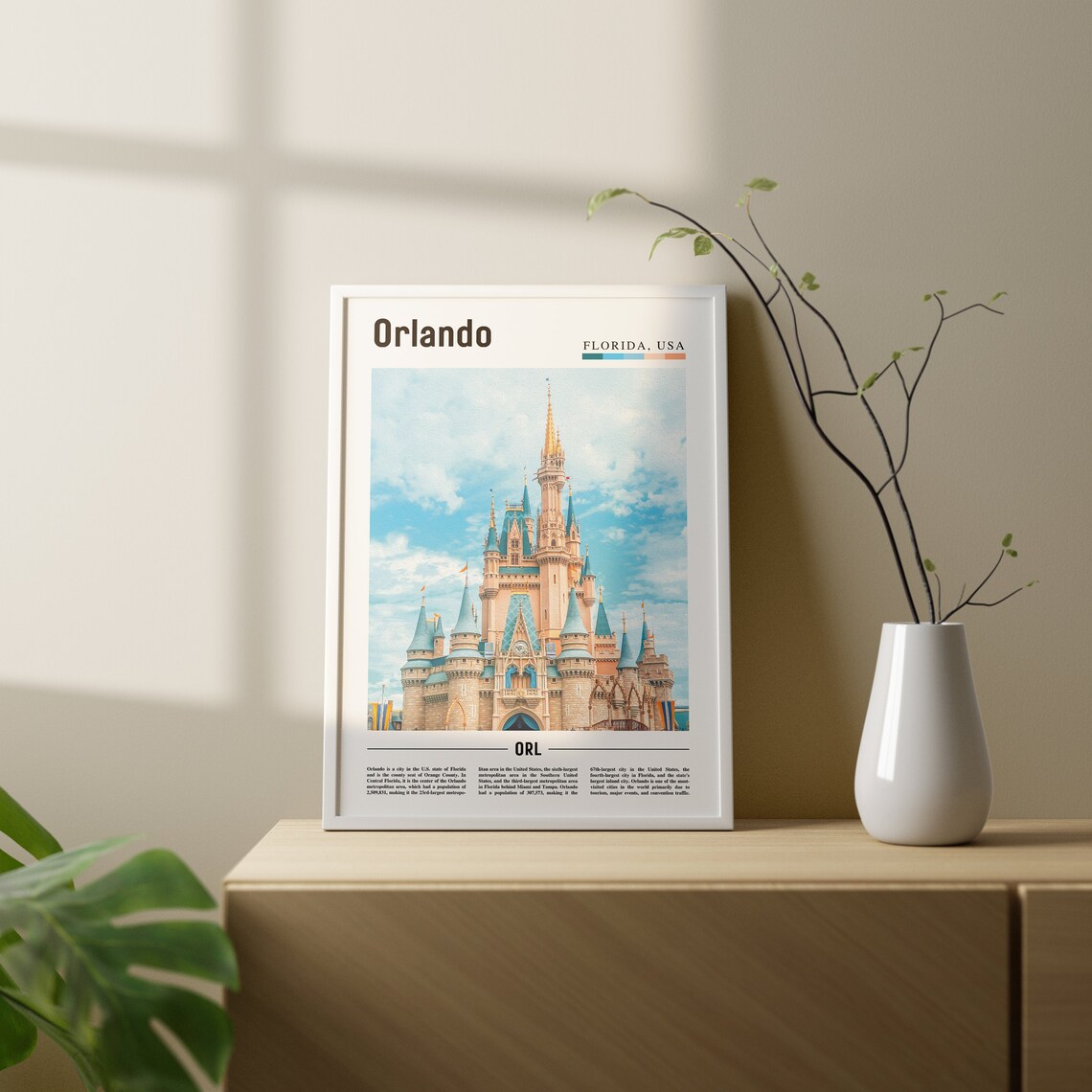 Orlando Oil Painting Poster, Colorful City Artwork - Image 2