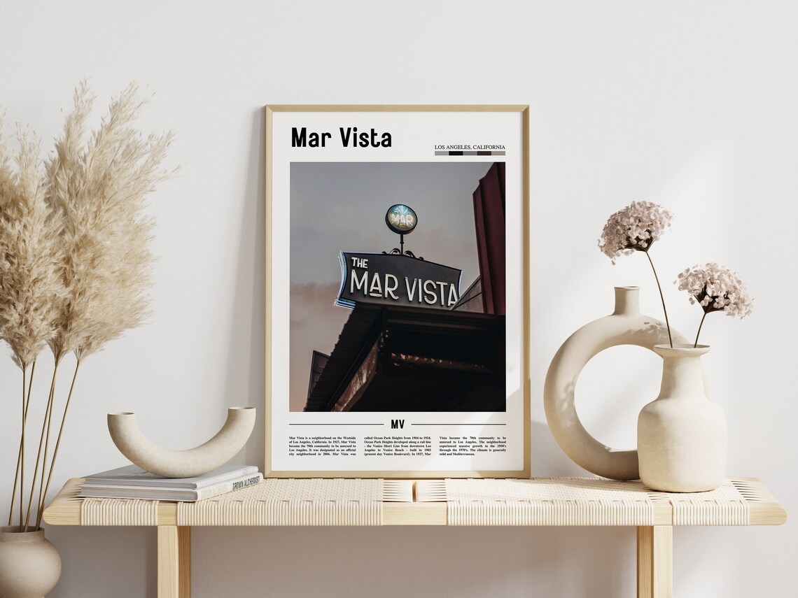 Mar Vista Minimal Travel Poster, Oil Painting - Image 5