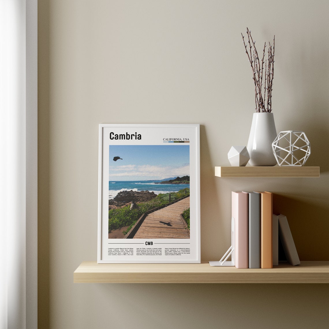 Cambria Print Cambria Poster Cambria Wall Art Minimal Travel Print Minimal City Poster Travel Destination City Print Oil Painting Poster - Image 2