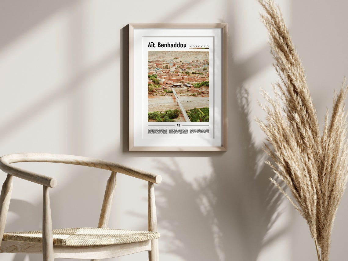 At Benhaddou Poster At Benhaddou Print At Benhaddou Wall Art Minimal Travel Print Travel Destination Oil Painting Poster - Image 2
