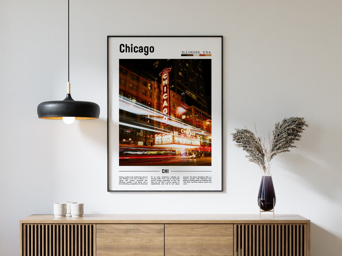 Chicago Print Chicago Poster Chicago Wall Art United States Photo United States Poster United States Print - Image 4