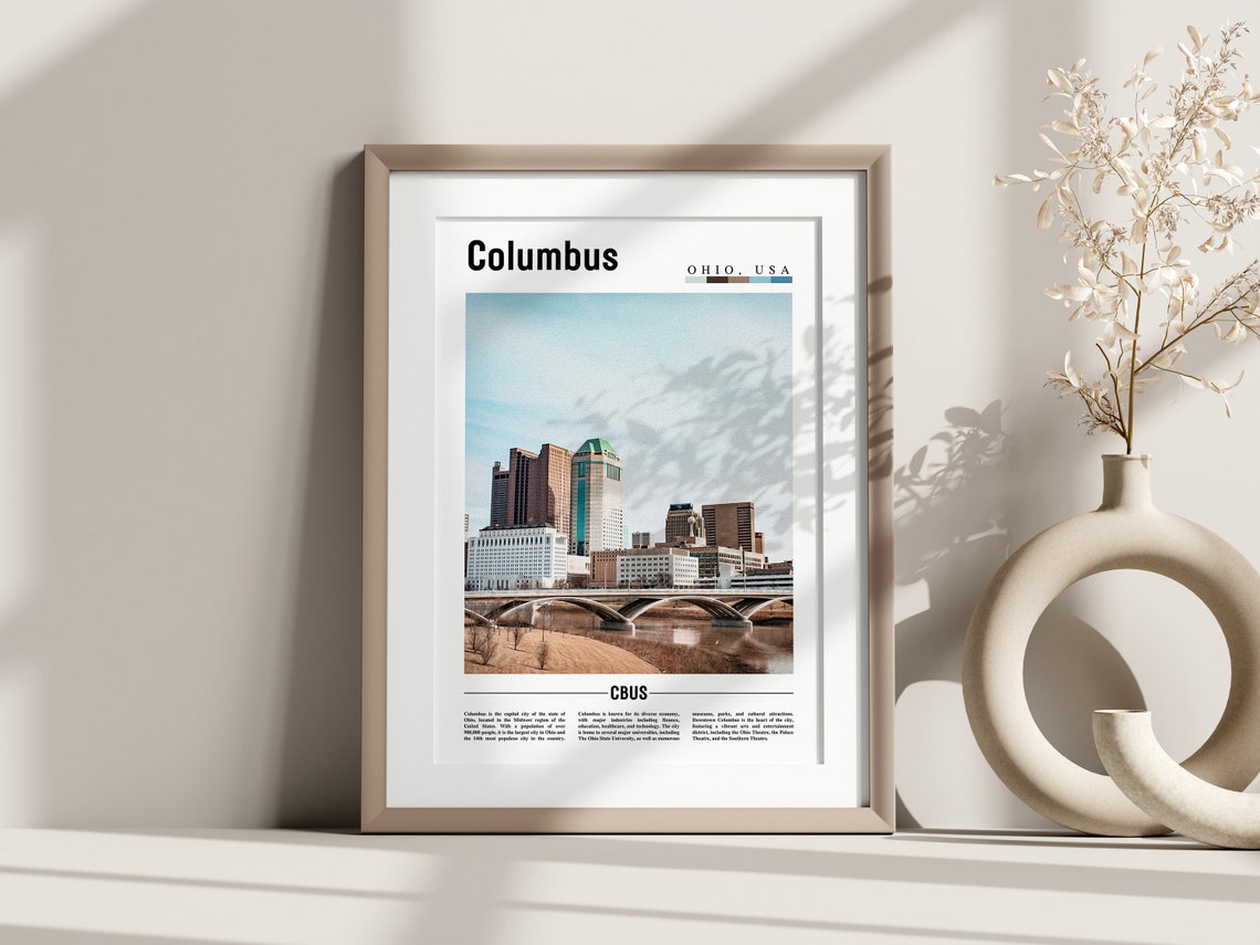 Columbus Poster Columbus Print Columbus Wall Art United States Photo United States Poster United States Print - Image 2