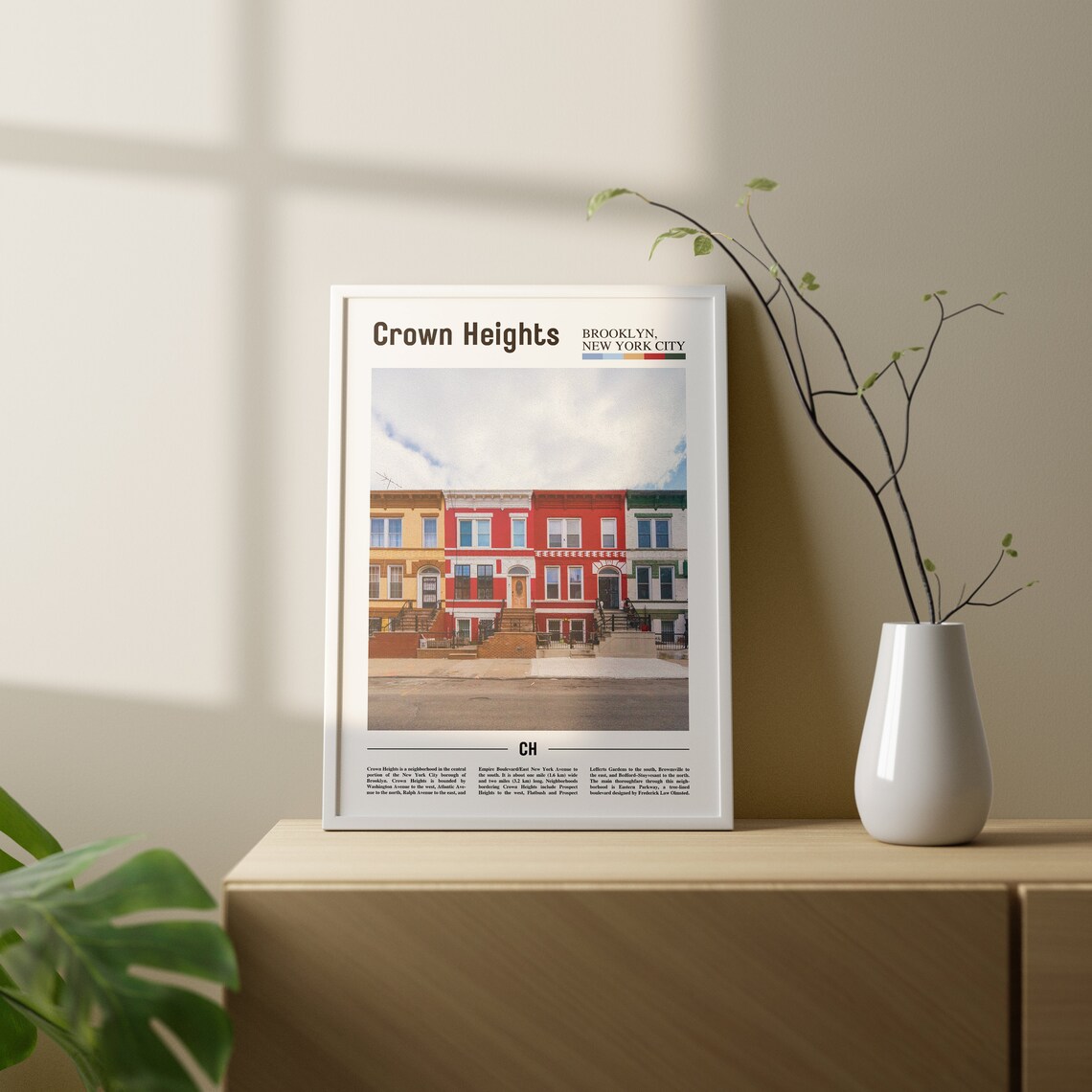 Crown Heights Print Crown Heights Poster Crown Heights Wall Art Oil Painting Poster Colorful City Print City Artwork Travel Artwork - Image 2
