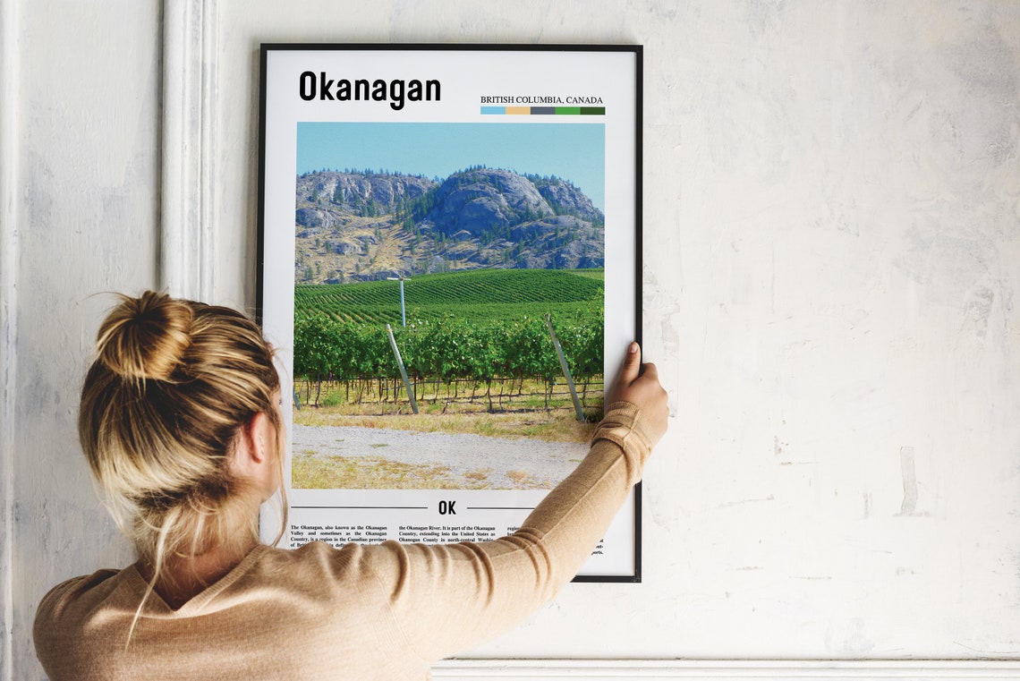 Okanagan Print Okanagan Poster Okanagan Wall Art Oil Painting Poster Colorful City Print City Artwork Travel Artwork Travel Wall Art - Image 4