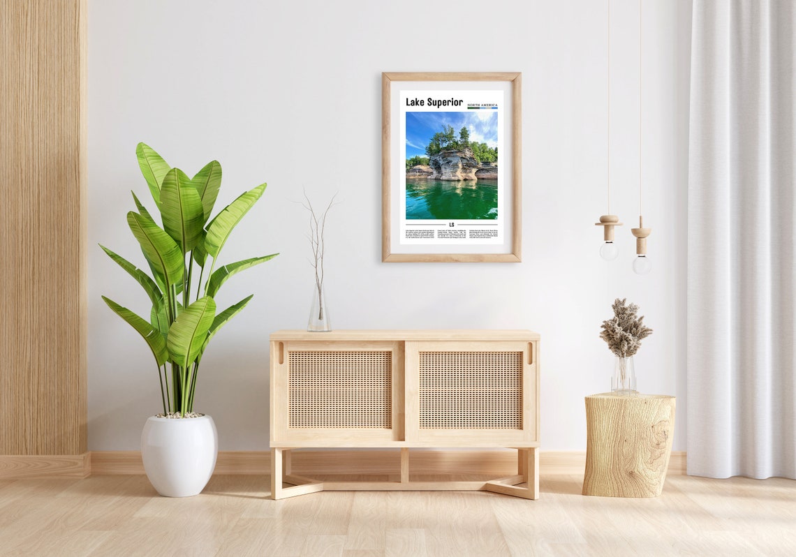 Lake Superior Print Lake Superior Poster Lake Superior Wall Art Minimal Travel Print Minimal City Poster Travel Oil Painting Poster - Image 3