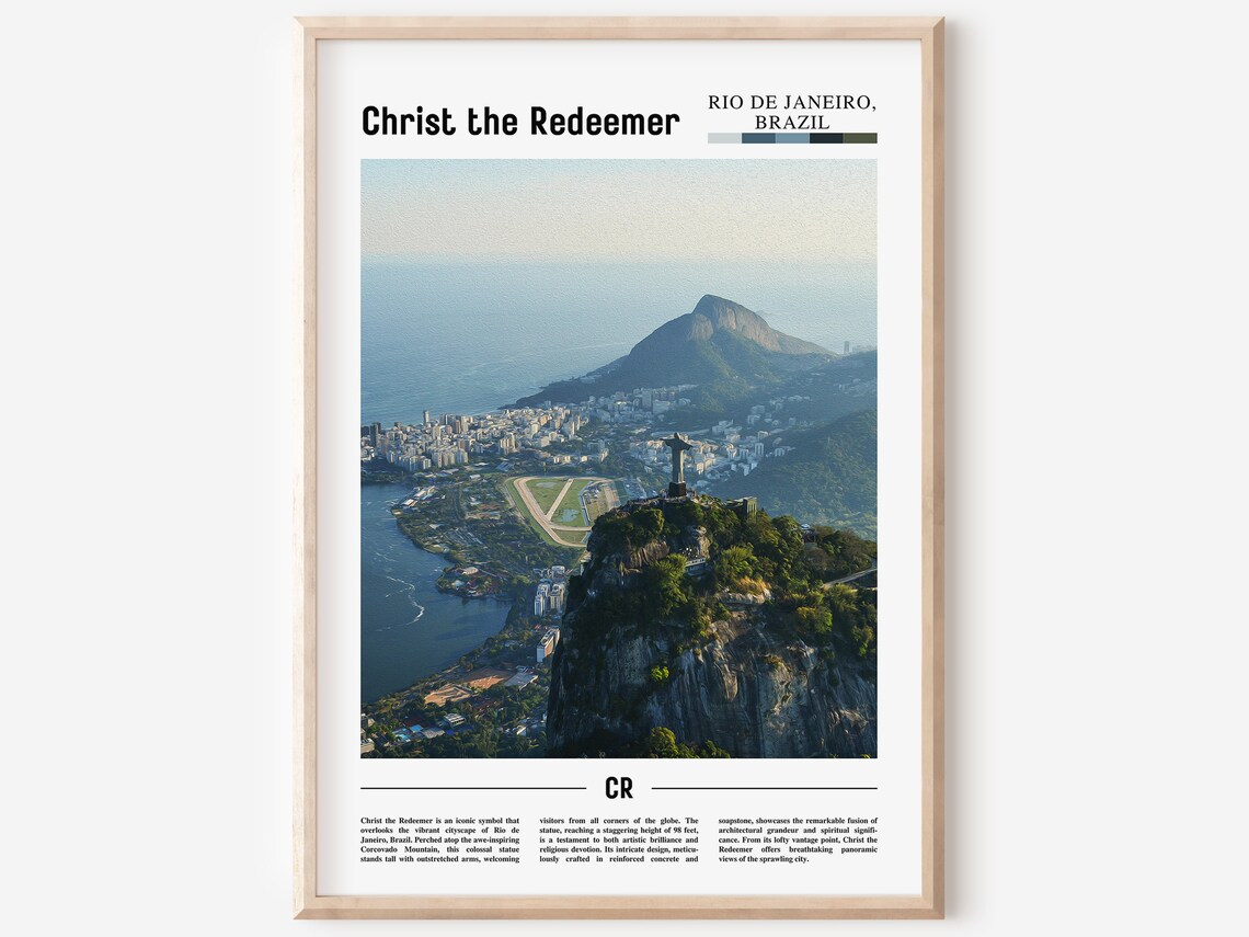 Christ The Redeemer Poster Christ The Redeemer Print Christ The Redeemer Wall Art Minimal Travel Print Oil Painting Poster