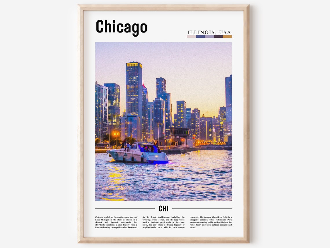 Chicago Print Chicago Poster Chicago Wall Art United States Photo United States Poster United States Print