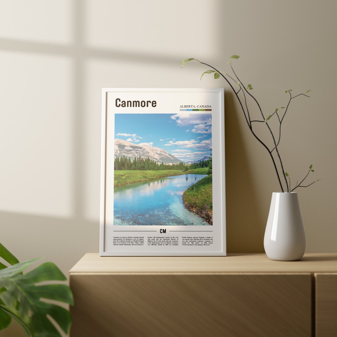 Canmore Print Canmore Poster Canmore Wall Art Oil Painting Poster Colorful City Print City Artwork Travel Artwork Travel Wall Art - Image 2