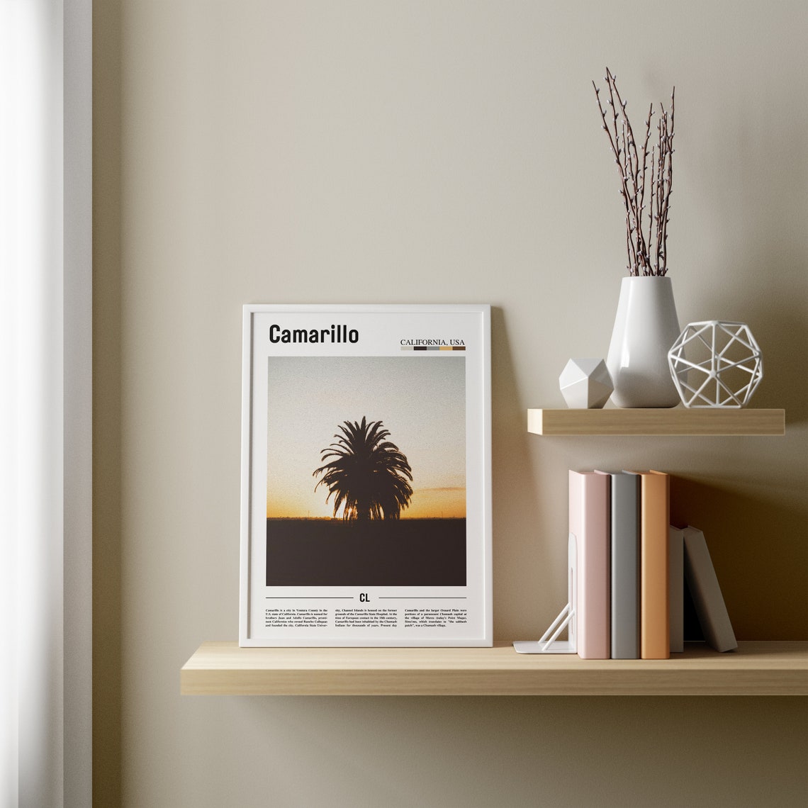 Camarillo Print Camarillo Poster Camarillo Wall Art Minimal Travel Print Minimal City Poster Travel Destination Oil Painting Poster - Image 2