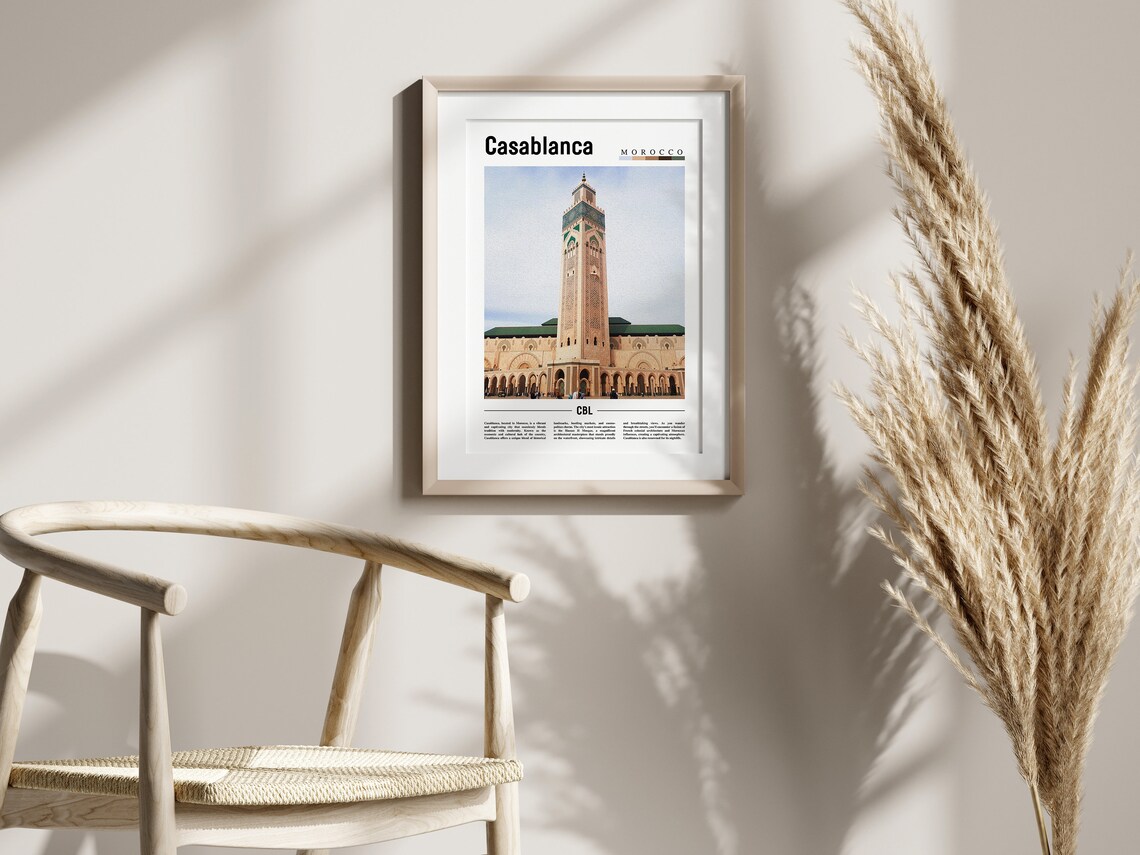 Casablanca Minimal Travel Poster, Oil Painting - Image 2