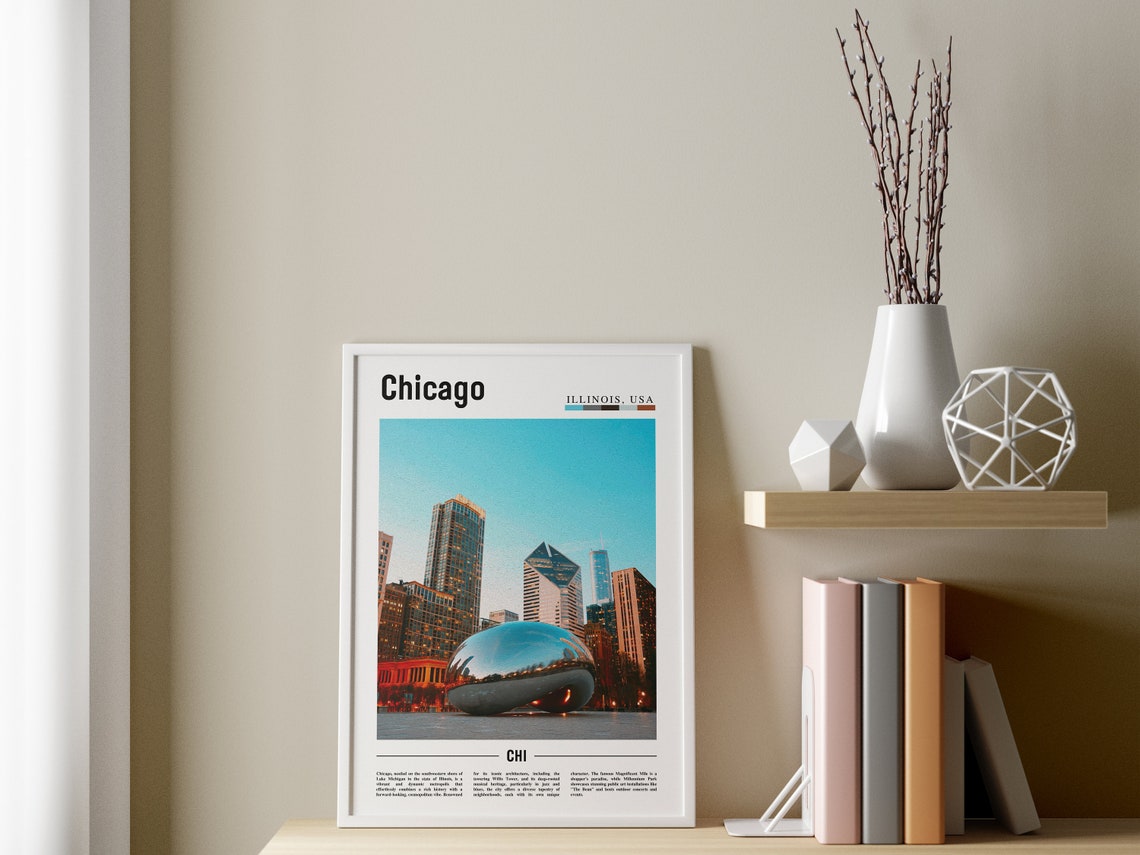 Chicago Print Chicago Poster Chicago Wall Art United States Photo United States Poster United States Print - Image 3