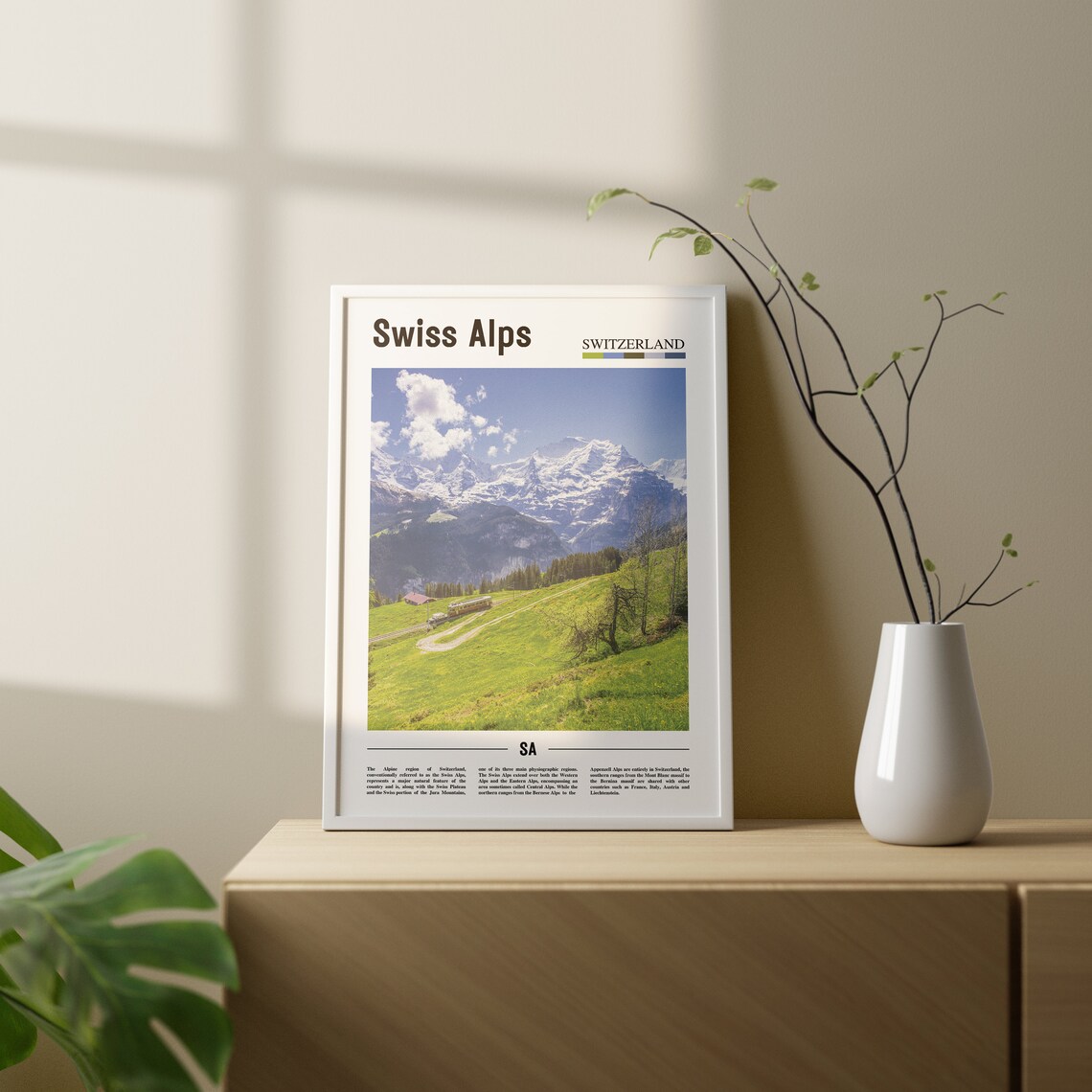 Swiss Alps Travel Poster, Oil Painting Artwork - Image 3