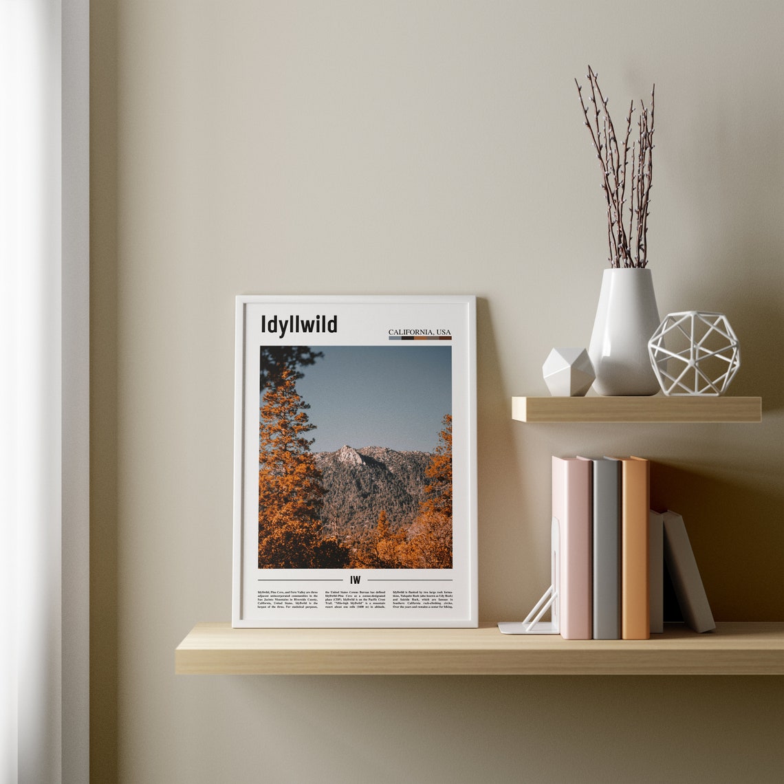 Idyllwild Print Idyllwild Poster Idyllwild Wall Art Minimal Travel Print Minimal City Poster Travel Destination Oil Painting Poster - Image 3
