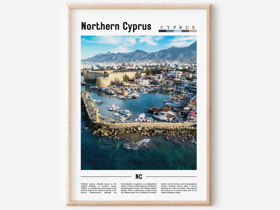 Northern Cyprus Poster Northern Cyprus Print Northern Cyprus Wall Art Minimal Travel Print Travel Destination Oil Painting Poster