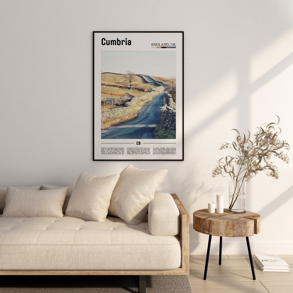 Cumbria Print Cumbria Poster Cumbria Wall Art Minimal Travel Print Minimal City Poster Travel Destination City Print Oil Painting Poster - Image 2