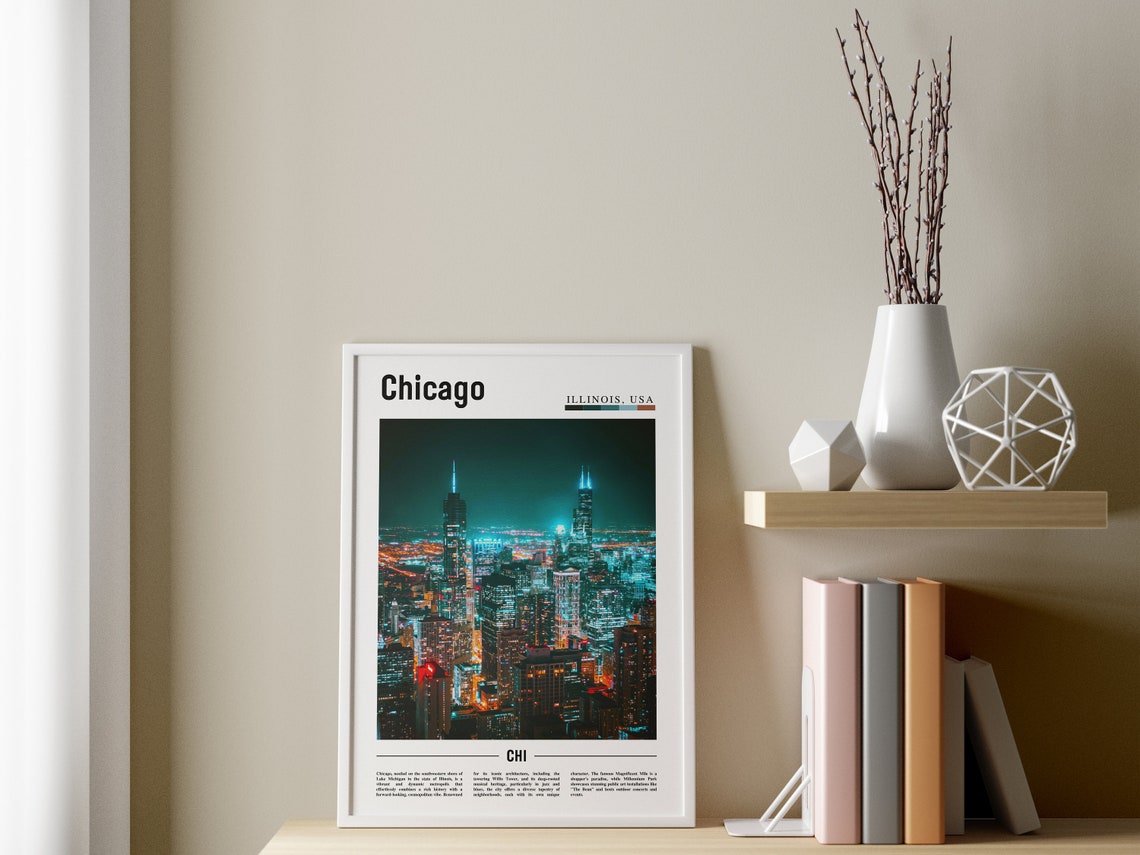 Chicago Print Chicago Poster Chicago Wall Art United States Photo United States Poster United States Print - Image 3