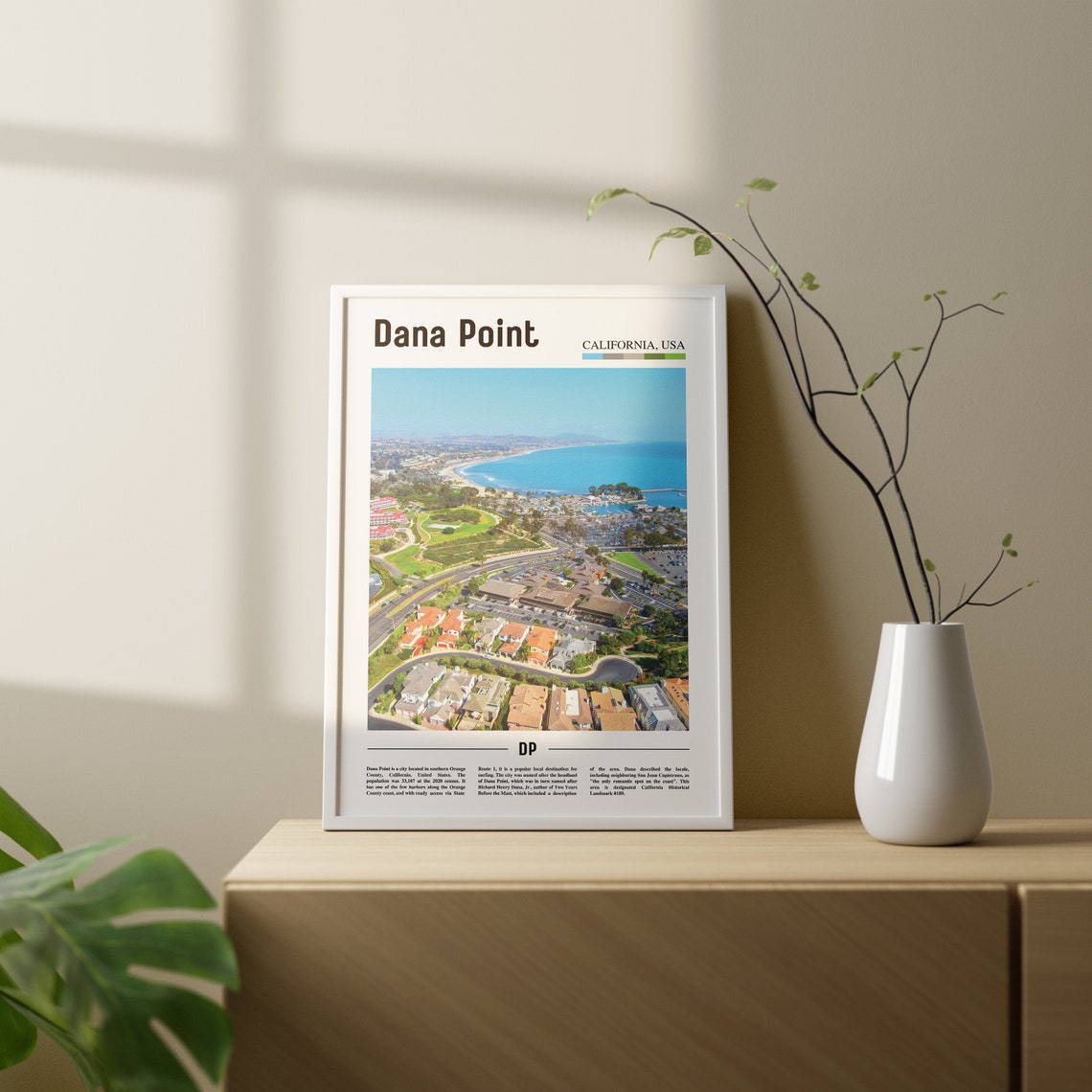 Dana Point Print Dana Point Poster Dana Point Wall Art Oil Painting Poster Colorful City Print City Artwork Travel Artwork Travel Art - Image 2