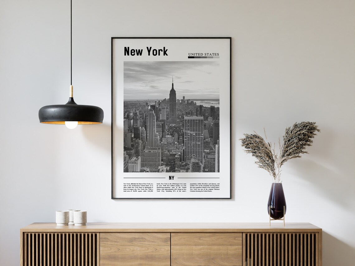 New York Minimal Travel Poster, Black And White - Image 4